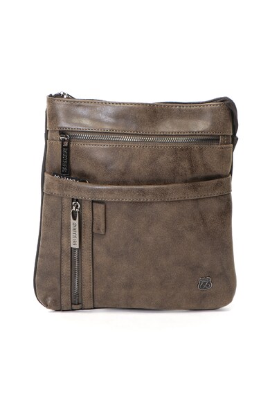 Route 66 Geanta crossbody de piele ecologica si material textil Barbati