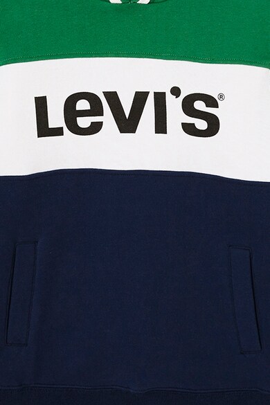 Levi's Kids Color Block kapucnis pulóver logóval&oldalzsebekkel Fiú