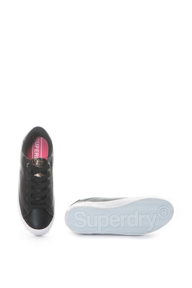 SUPERDRY Pantofi sport de piele ecologica, cu garnituri metalizate Skater Sleek Femei