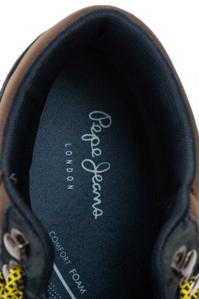 Pepe Jeans London Pantofi sport mid-high de piele intoarsa si material textil Tinker Barbati