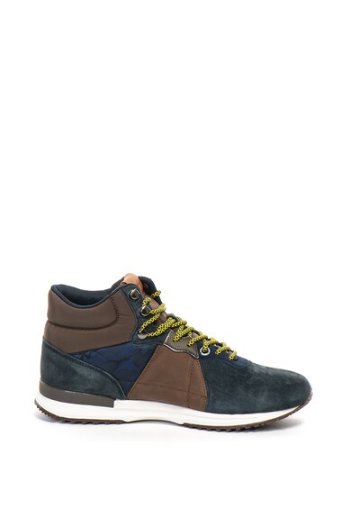 Pepe Jeans London Pantofi sport mid-high de piele intoarsa si material textil Tinker Barbati