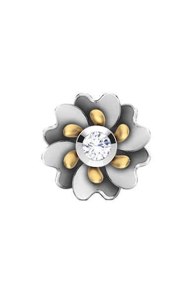 Dhamont Cercei cu tija, in forma de floare decorati cu 2 diamante Femei