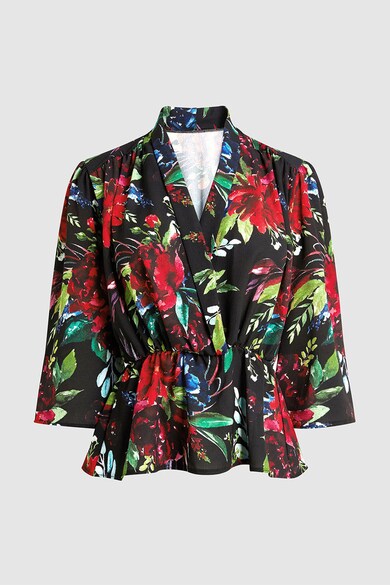 NEXT Bluza lejera cu decolteu cache-coeur si model floral Femei