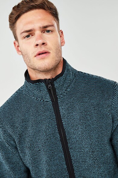 NEXT Texturált cipzáros pulóver férfi