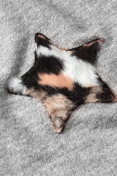 NEXT Rochie tip pulover din tricot fin cu detaliu din blana sintetica in forma de stea Fete