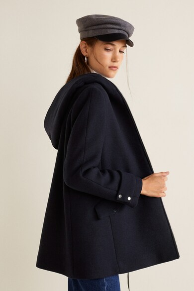 Mango Audrey gyapjútartalmú kapucnis kabát női