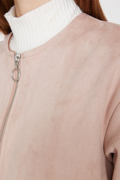 KOTON Palton din material usor cu detalii de blana shearling sintetica Femei