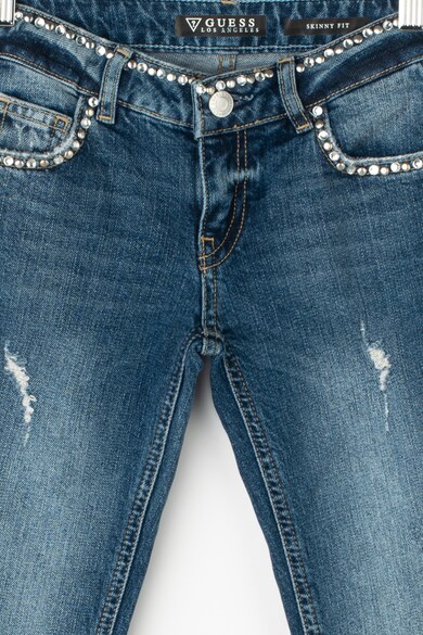 GUESS JEANS Blugi skinny fit cu aplicatii de tinte si strasuri Fete