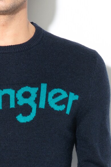Wrangler Gyapjútartalmú logómintás pulóver férfi
