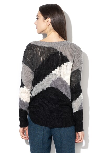 Sisley Pulover tricotat din amestec de mohair cu imprimeu abstract Femei
