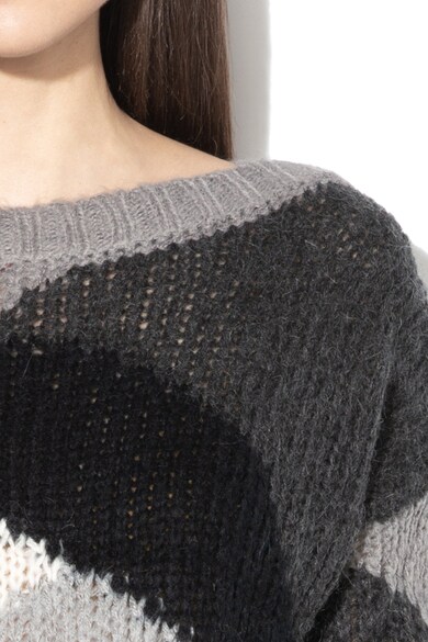Sisley Mohertartalmú absztrakt mintás kötött pulóver női