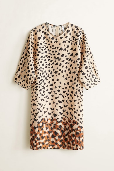 Mango Rochie dreapta cu animal print Leopold Femei