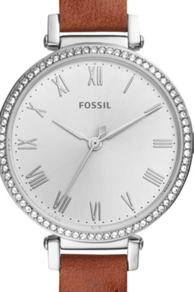 Fossil Часовник Kinsey с кожена каишка и кристали Жени