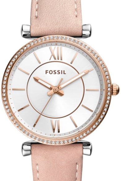 Fossil Часовник Carlie с кожена каишка Жени