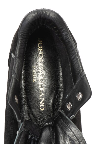 John Galliano Pantofi sport inalti, de piele intoarsa, cu imprimeu logo Barbati