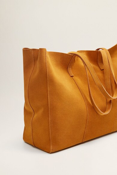 Mango Geanta tote de piele intoarsa Chapas Femei