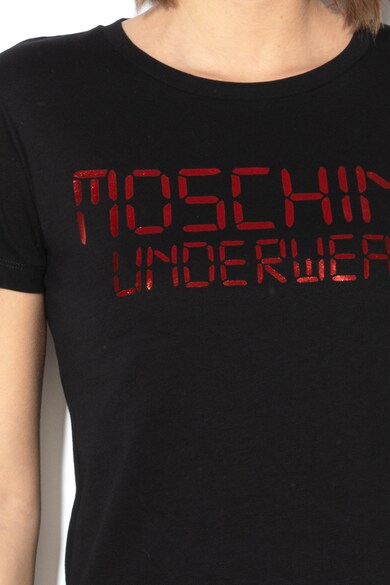 Moschino Tricou de casa cu imprimeu logo metalizat Femei