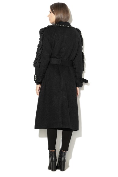 Silvian Heach Collection Gyapjútartalmú kabát strasszköves rátétekkel női