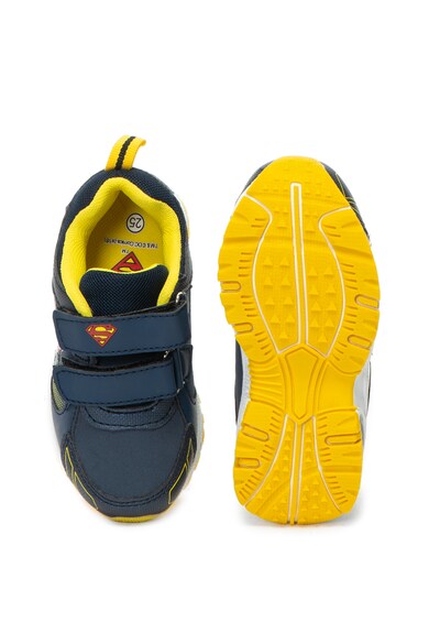 OMS by Original Marines Pantofi sport de piele ecologica, cu velcro si detaliu Superman Fete