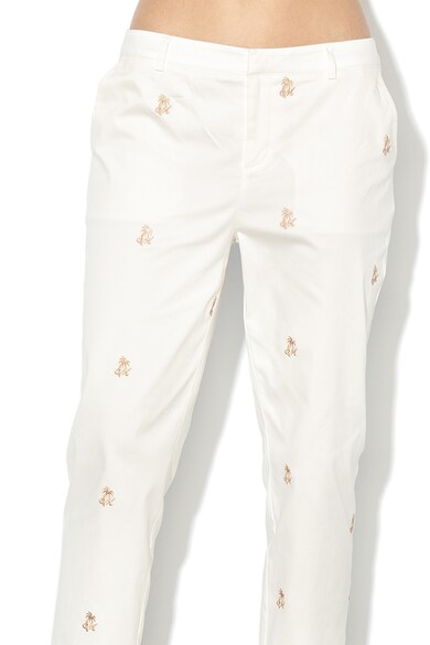 Maison Scotch Pantaloni chino cu logo brodat Femei