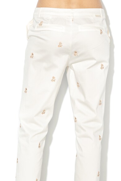 Maison Scotch Pantaloni chino cu logo brodat Femei