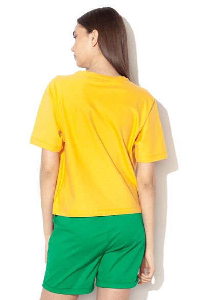 Maison Scotch Tricou crop lejer cu imprimeu text si logo Femei