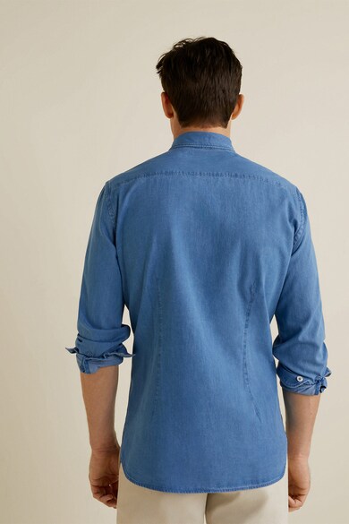 Mango Camasa slim fit din chambray Chambre Barbati