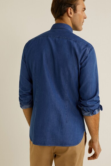 Mango Camasa slim fit din chambray Chambre Barbati