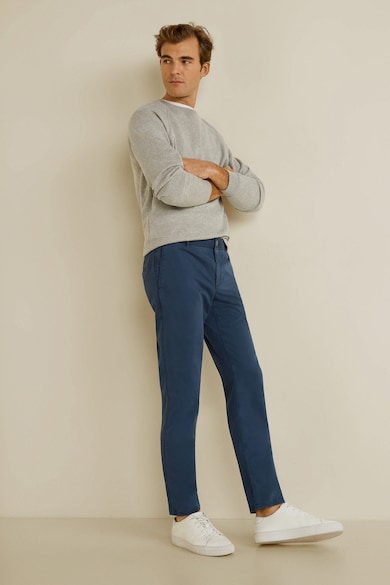 Mango Pantaloni slim fit, chino Barna4 43090343 Barbati