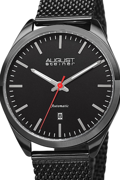 August Steiner Ceas automatic cu bratara cu model plasa Barbati