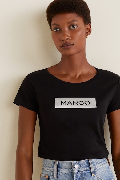 Mango Тениска с лого Жени