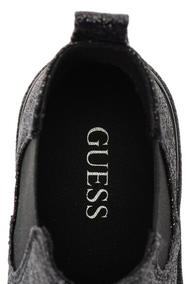 Guess Ghete Chelsea, cu aspect stralucitor si fermoar decorativ Femei