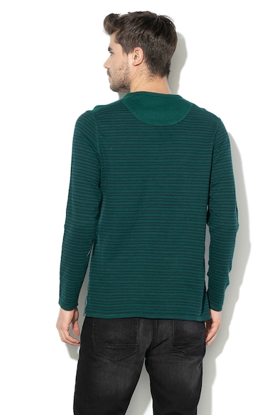 Timberland Bluza din tricot fin cu model in dungi si fenta cu nasturi Barbati