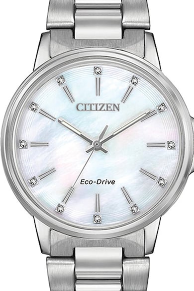 Citizen Часовник с метална верижка, със седеф и циркони Жени