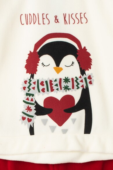 Undercolors of Benetton Pijama din fleece cu imprimeu cu pinguin Fete