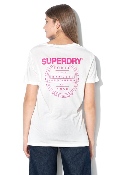 SUPERDRY Tricou din amestec de modal, cu imprimeu logo cauciucat Katie Femei