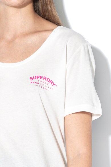 SUPERDRY Tricou din amestec de modal, cu imprimeu logo cauciucat Katie Femei