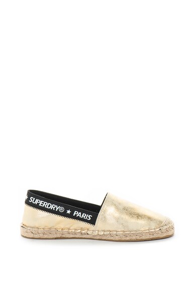 SUPERDRY Espadrile de piele ecologica, cu aspect stralucitor Erin Femei