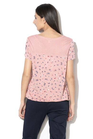 Esprit Bluza cu model floral si decupaj in V Femei