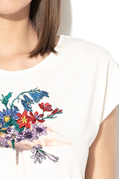 EDC by Esprit Póló hímzett virágokkal női