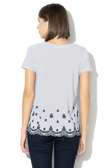 Esprit Csíkos póló grafikai hímzéssel női