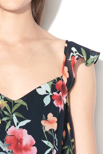 Esprit Rochie midi cu imprimeu floral si garnituri cu volane Femei