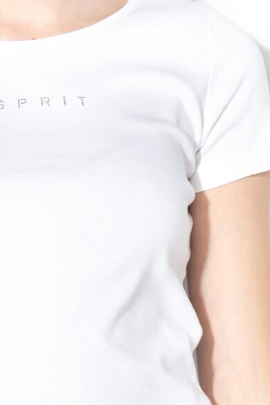 Esprit Tricou din bumbac organic cu imprimeu logo Femei