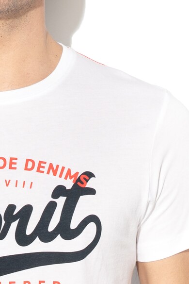 Esprit Tricou cu decolteu la baza gatului si imprimeu logo Barbati