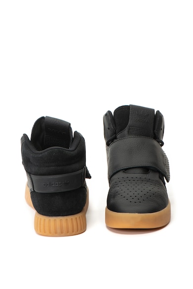 adidas Originals Pantofi sport mid-high de piele, cu banda Tubular Invader Barbati