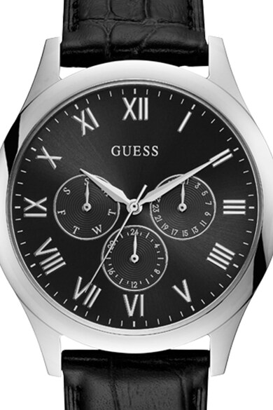 GUESS Ceas cu o curea de piele si model crocodil Barbati