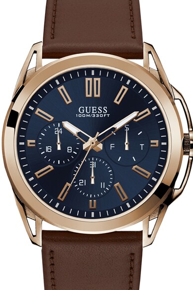 Guess Ceas cu functii multiple si curea de piele Barbati