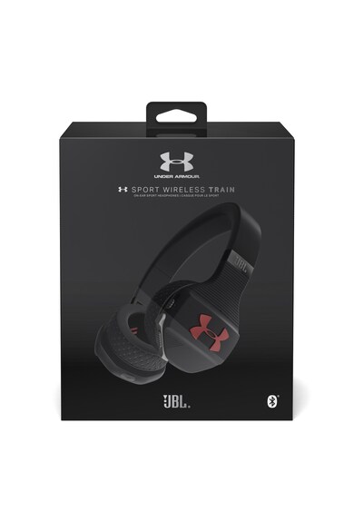 Under Armour by JBL Casti sport On-Ear Under Armour Train, Sweat Proof, Bluetooth Wireless, Multifunction TalkThru button, 16h Playback, Negru/Rosu Femei