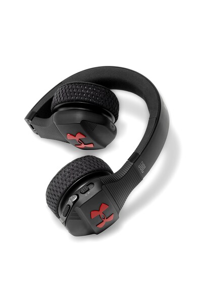 Under Armour by JBL Casti sport On-Ear Under Armour Train, Sweat Proof, Bluetooth Wireless, Multifunction TalkThru button, 16h Playback, Negru/Rosu Femei