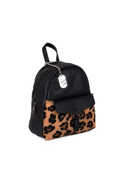 Anna Morellini Rucsac de piele cu buzunar cu animal print Emilia Femei